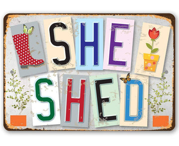 Faire-Lone Star Art Novelty Signs 8 x 12 She Shed Metal Sign for Gardeners Made in the USA